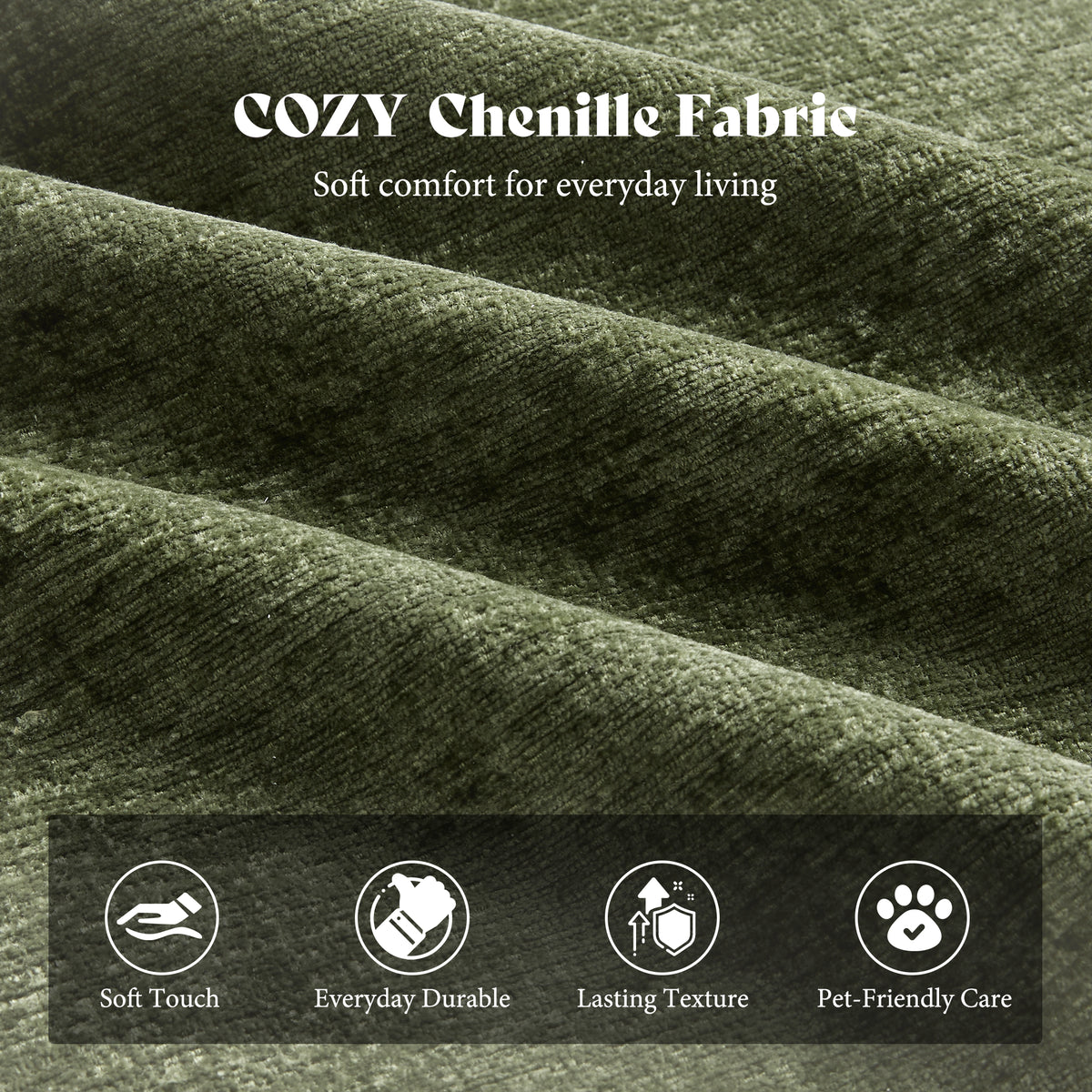Amerlife Oversized Bean Bag Lounge Chair-Green Chenille