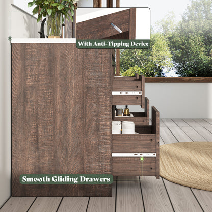 Bourbon Sliding Barn Vanity 24 inch Light Brown