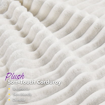 Velmure Corduroy Platform Bed Frame  Full / Cream