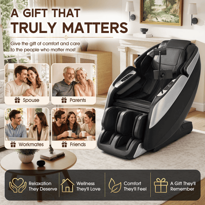 Smart 3D Zero Gravity Massage Chair-4D Massage Roller-Black