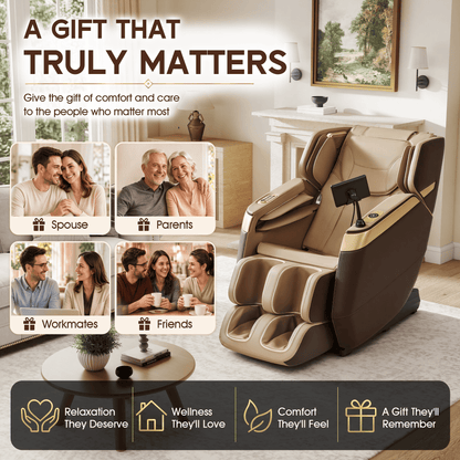 Smart 3D Zero Gravity Massage Chair-Wider Version-Brown