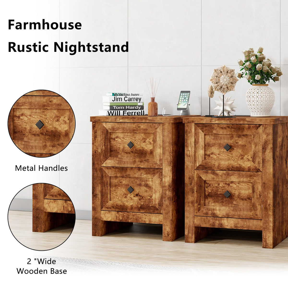 Scribe Storage Bed & 2 Nightstands 3-Piece Set King Rustic Brown