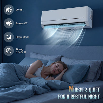 Whisper Ductless Mini Split AC and Heating System-18000BTU-220V