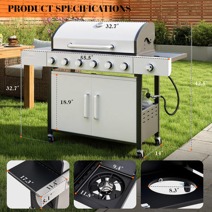 6-Burner Propane Grill Cart 