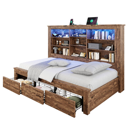 Beam Bed Frame Amerlife Twin / Rustic Dark Oak
