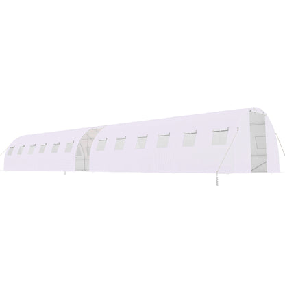 Canopy Large Walk-In Outdoor Greenhouse with Misting System-44x10 FT-White