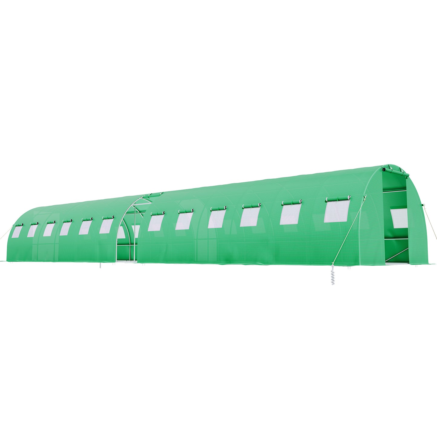 Canopy Large Walk-In Outdoor Greenhouse with Misting System-44x10 FT-Green