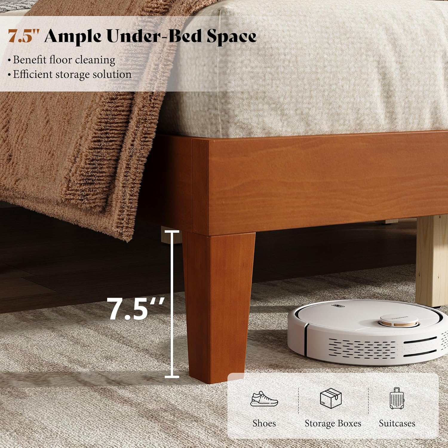 Fremont Wood Platform Bed King size Brown