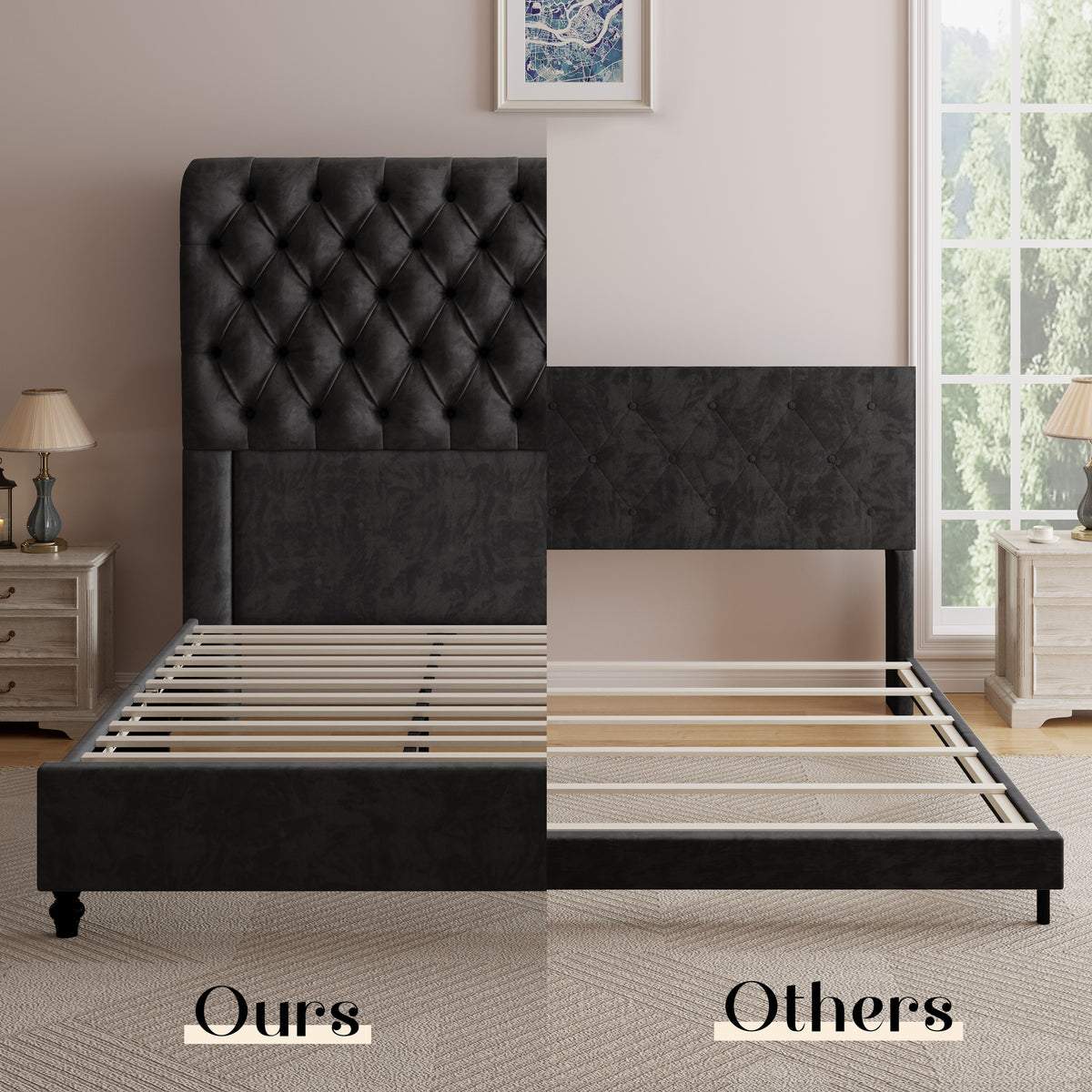 Curl Bed Frame Amerlife-Black