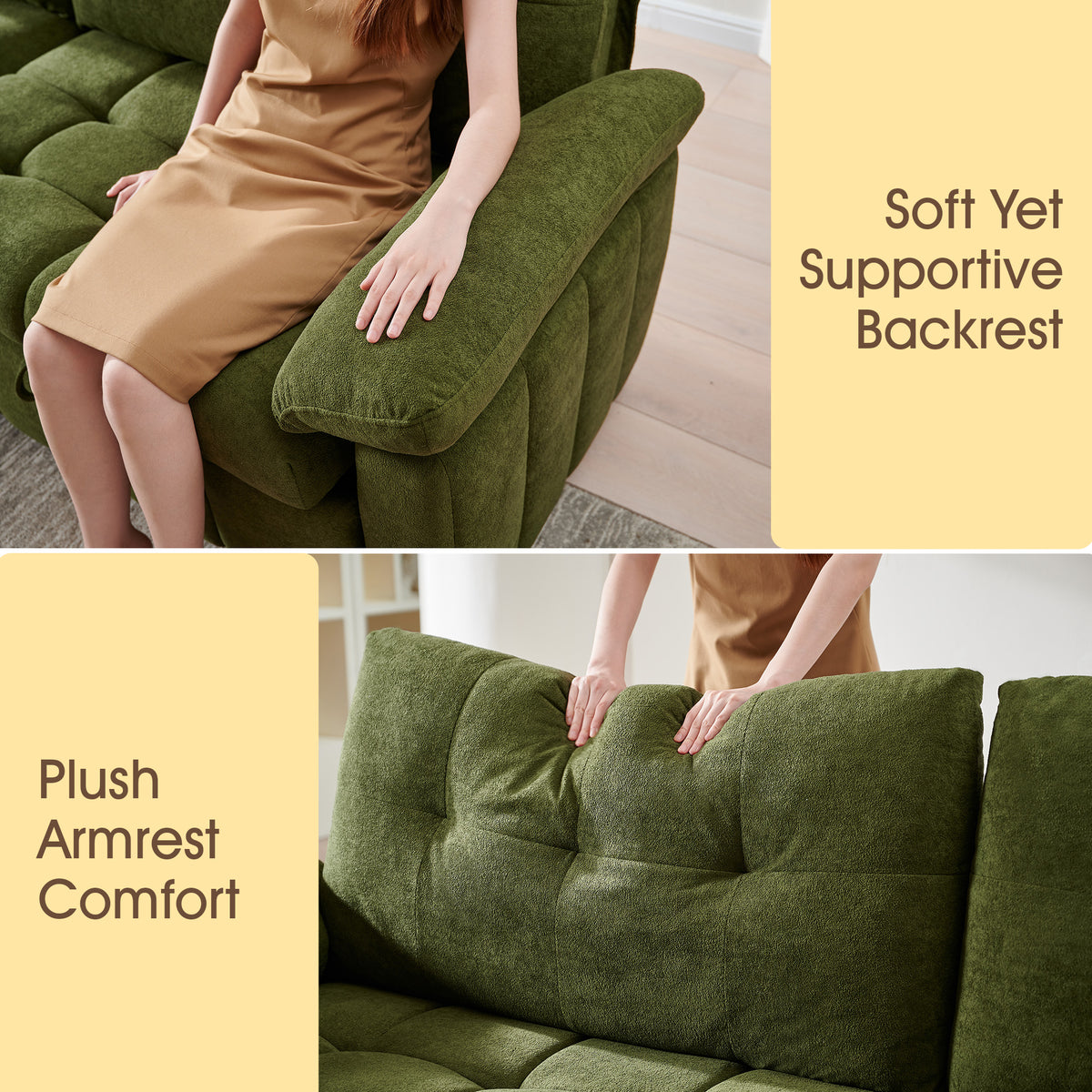Recline 93" Convertible Sleeper Sofa -Green