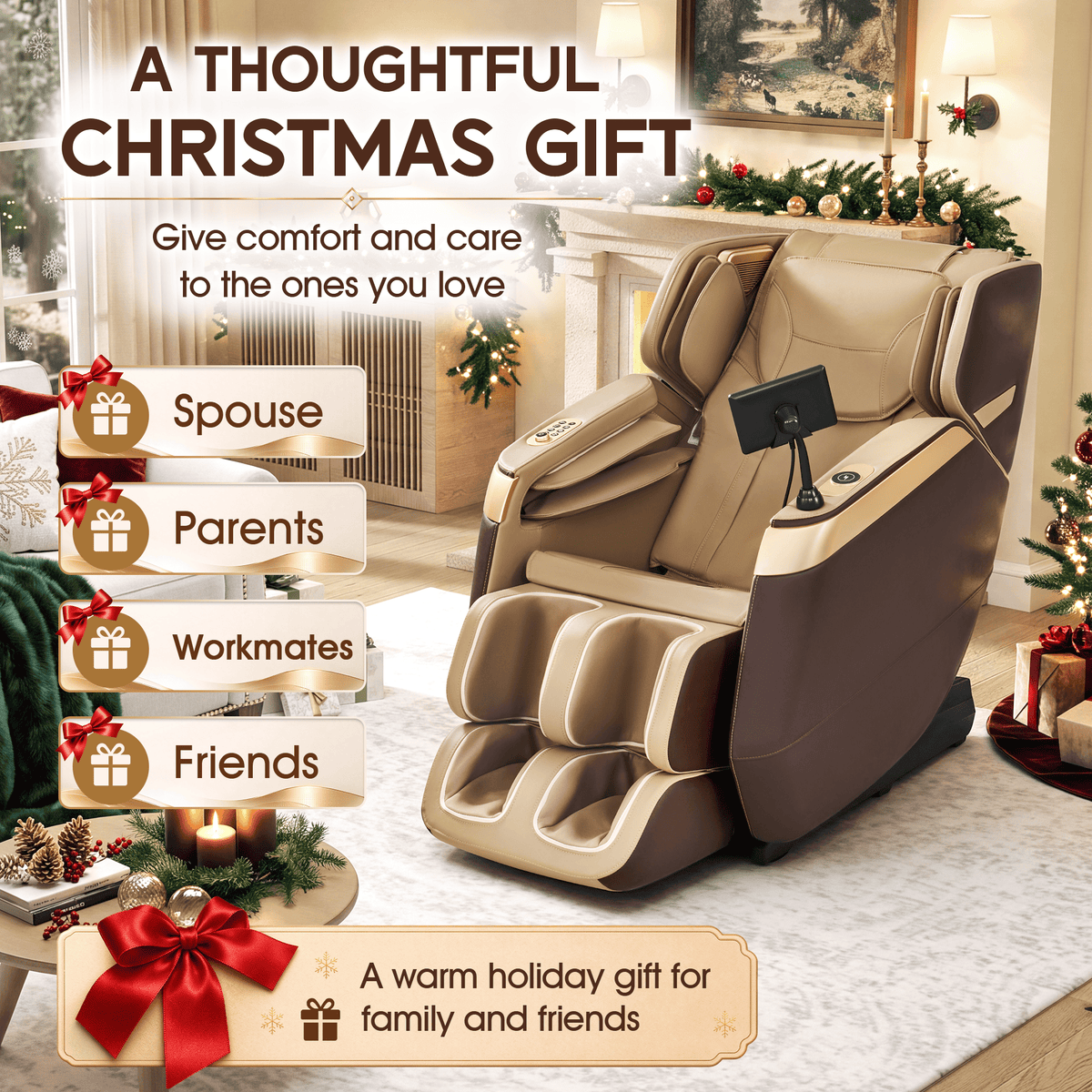 Smart 3D Zero Gravity Massage Chair-Wider Version-Brown
