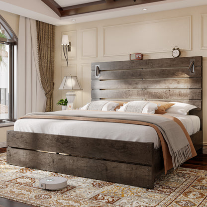 Ashford 51"H Bed Frame Amerlife / Rustic Gray