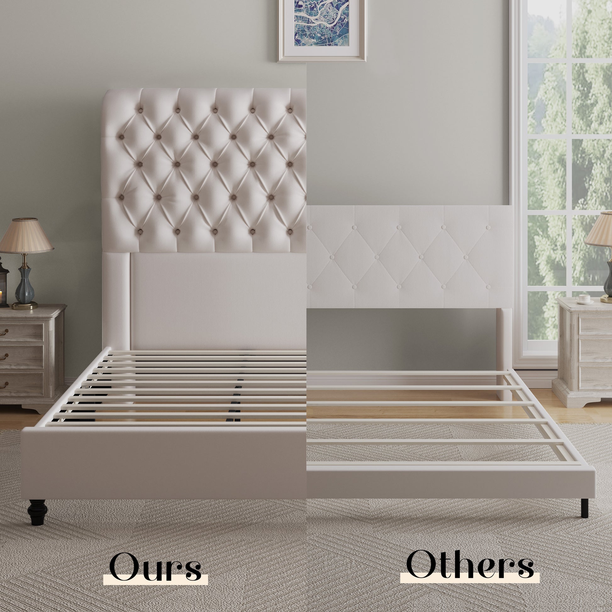 Curl Bed Frame Amerlife-Cream