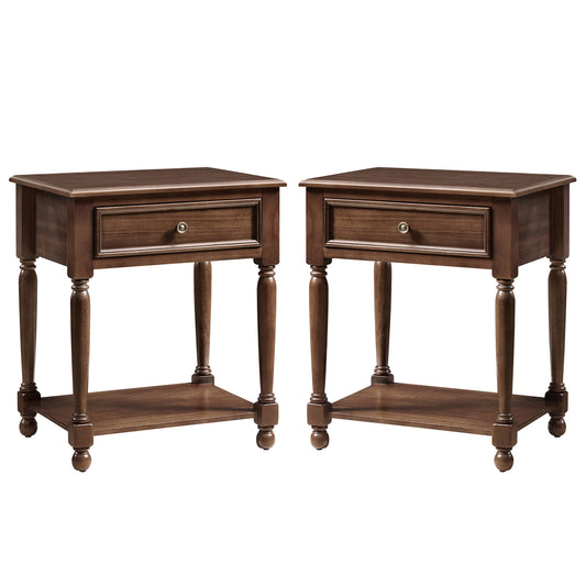 Ember Vintage Walnut Nightstand Set-Walnut