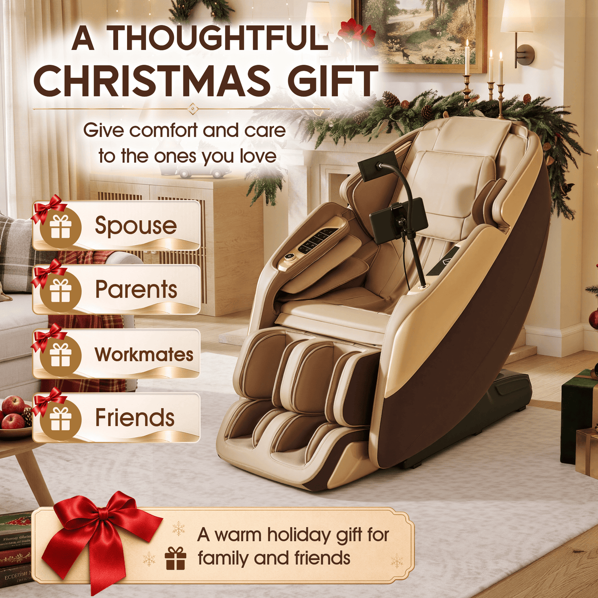 Smart 3D Zero Gravity Massage Chair-4D Massage Roller-Brown