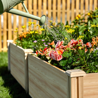 Tenon Fir Wood Raised Garden Bed-8 x 4 x 1.25 FT