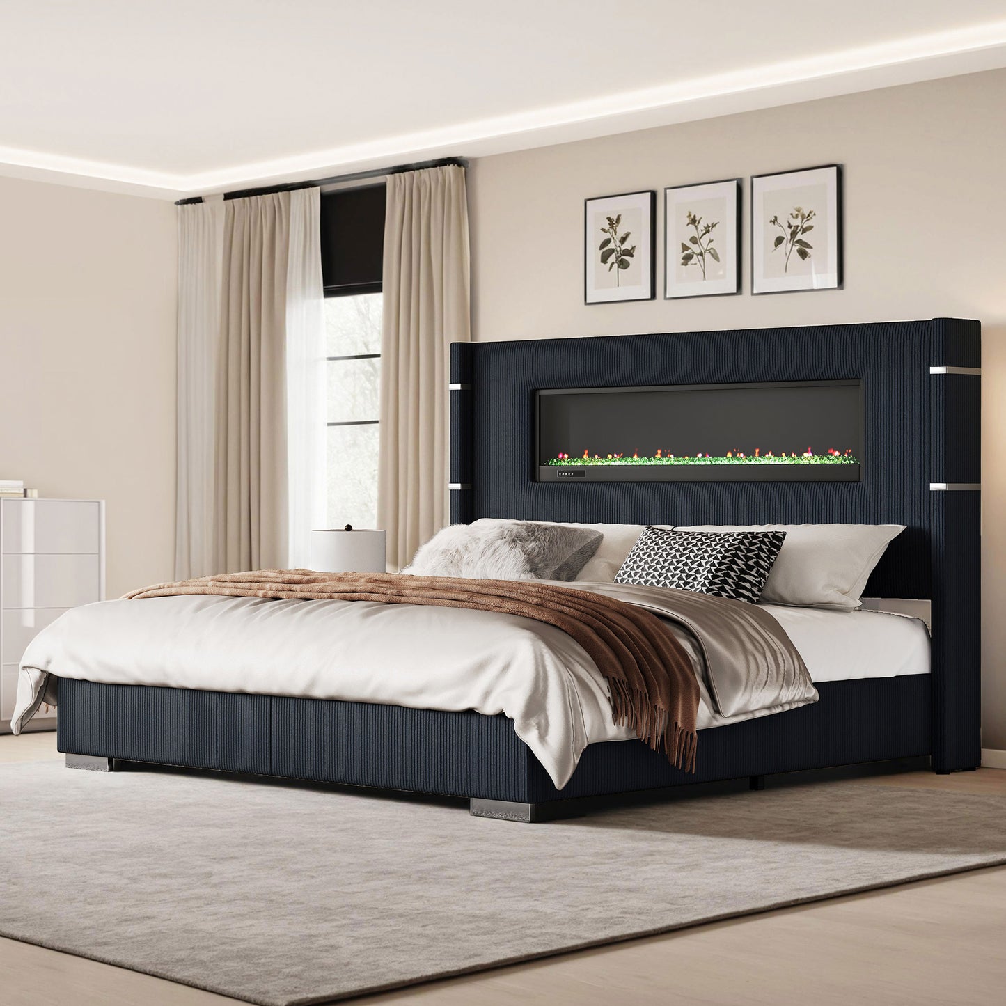 Chambers Bed Frame with Fireplace Amerlife-CH