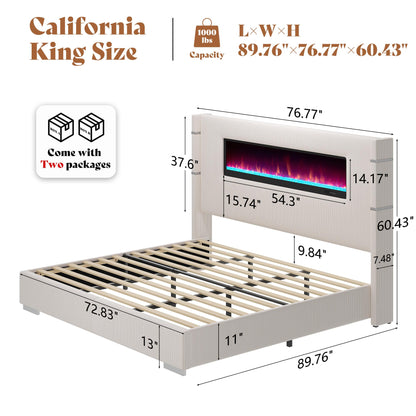 Chambers Bed Frame with Fireplace Amerlife-CM