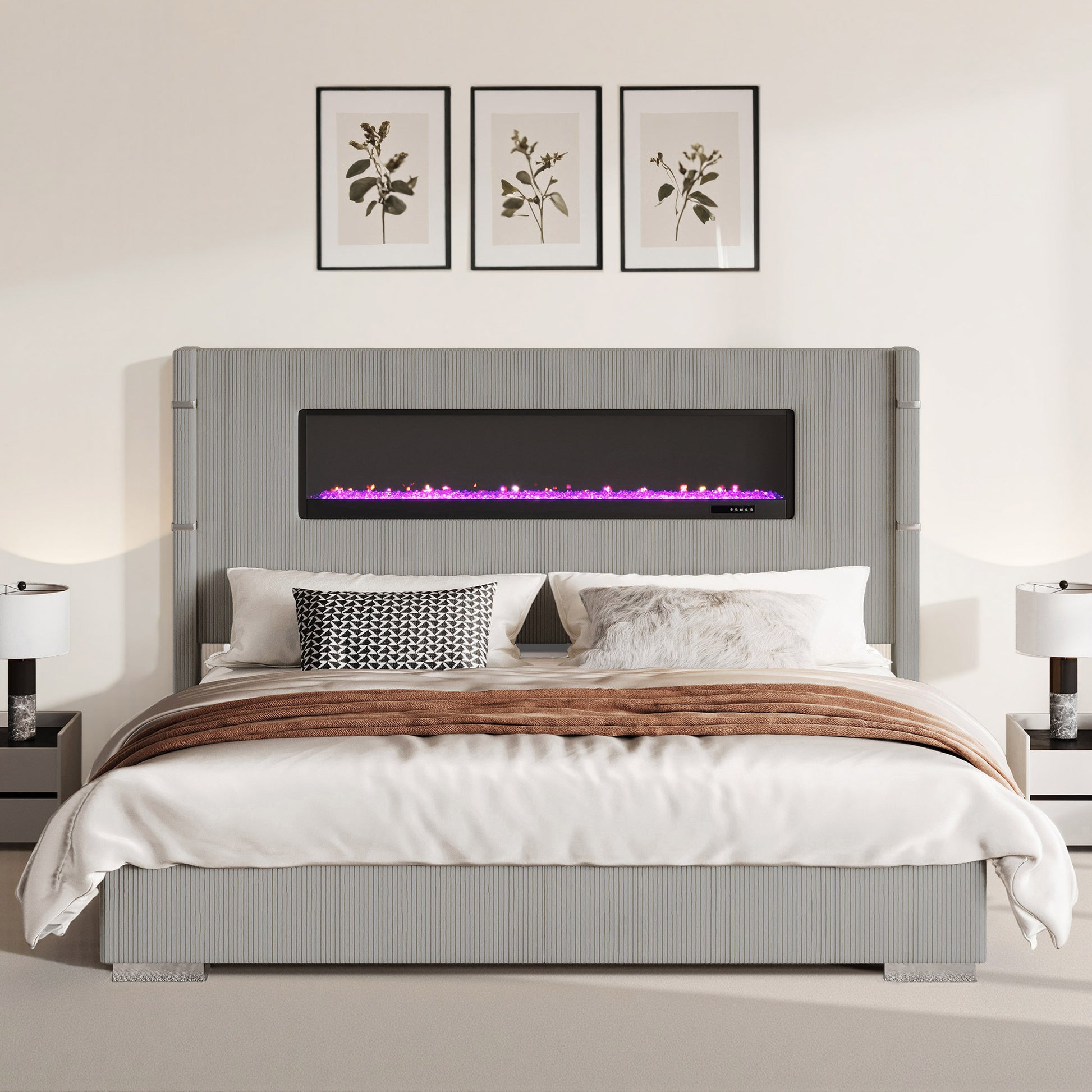 Chambers Bed Frame with Fireplace Amerlife-CS