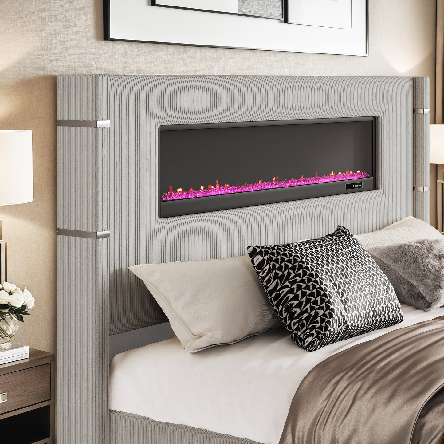 Chambers Bed Frame with Fireplace Amerlife-CS