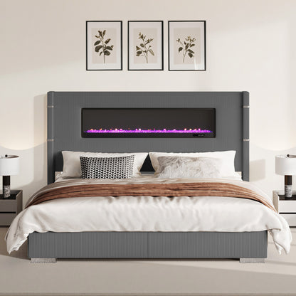 Chambers Bed Frame with Fireplace Amerlife-KG