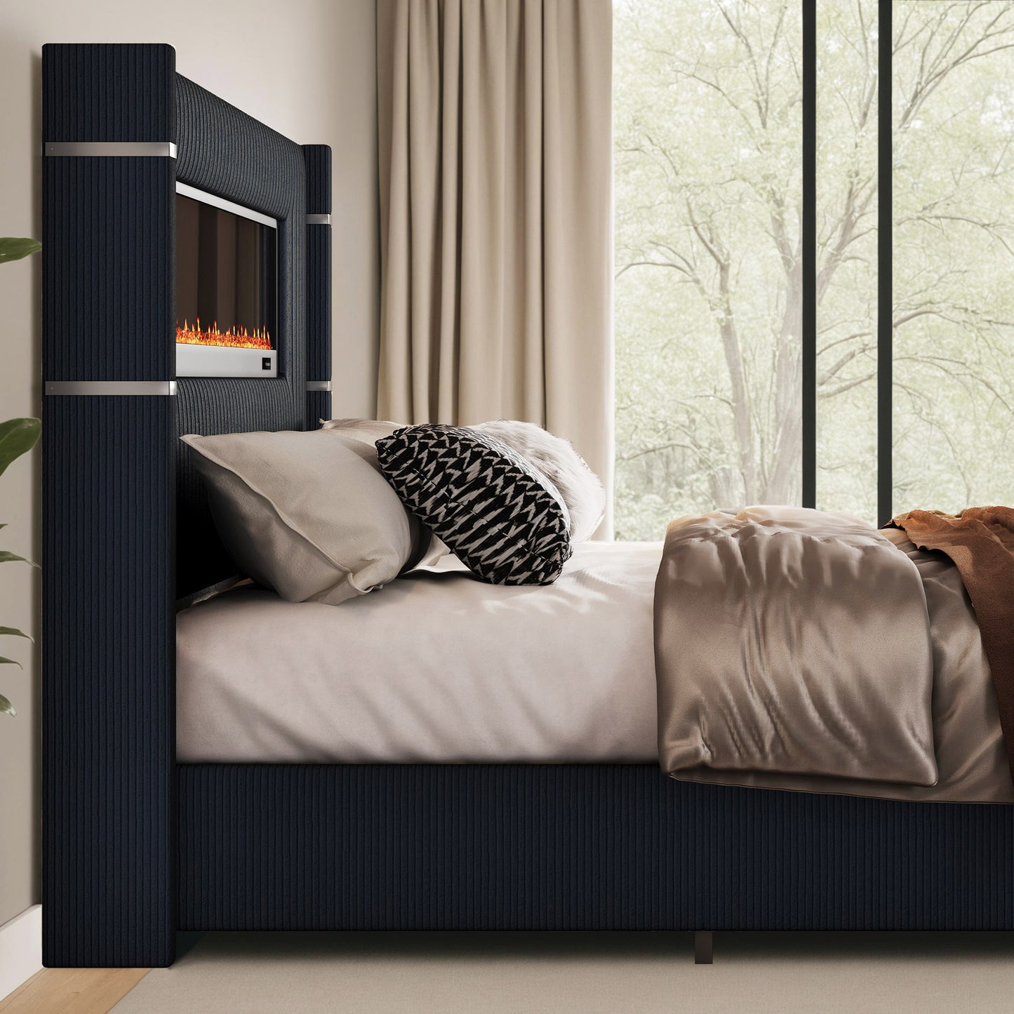 Chambers Bed Frame with Fireplace Amerlife-KH
