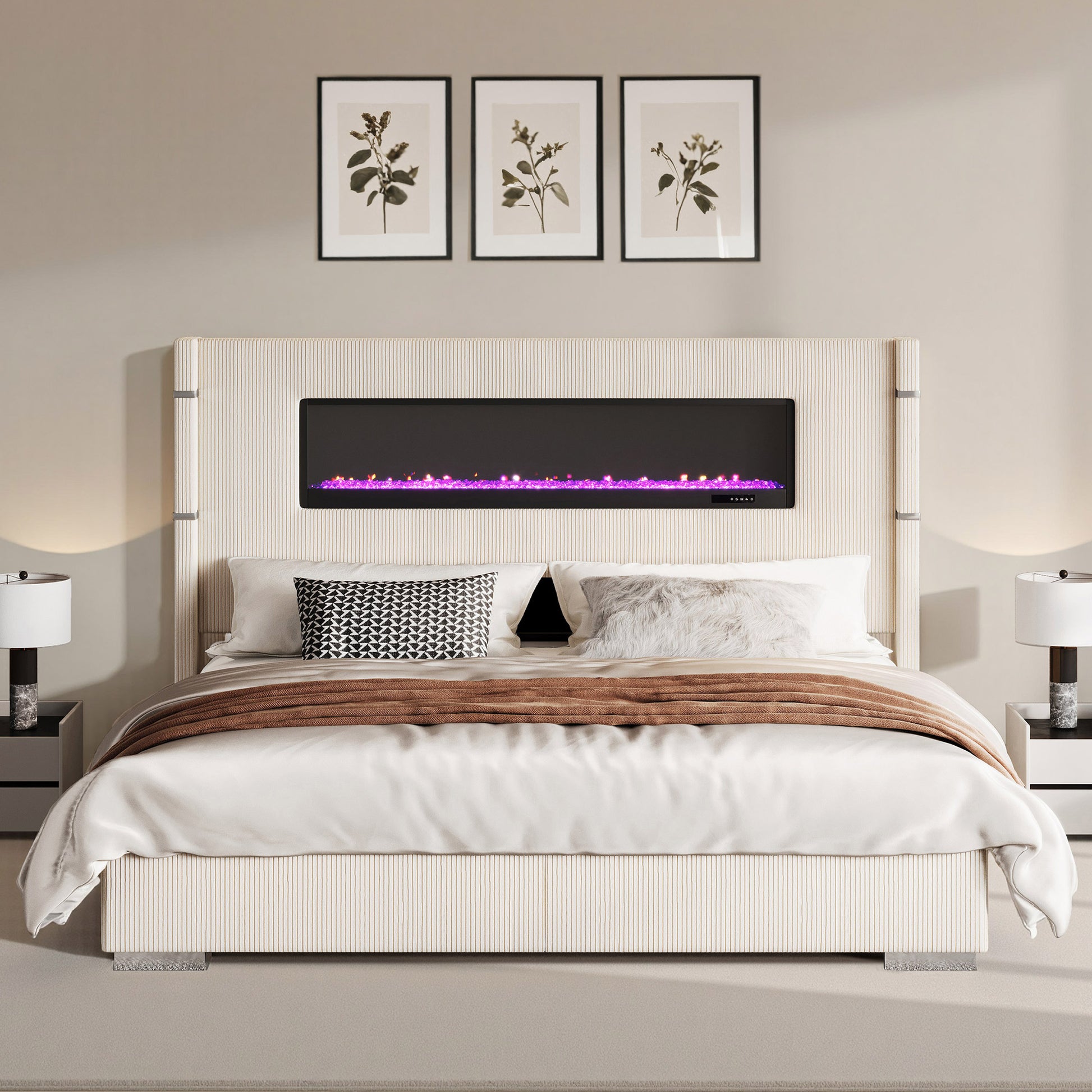 Chambers Bed Frame with Fireplace Amerlife-KM