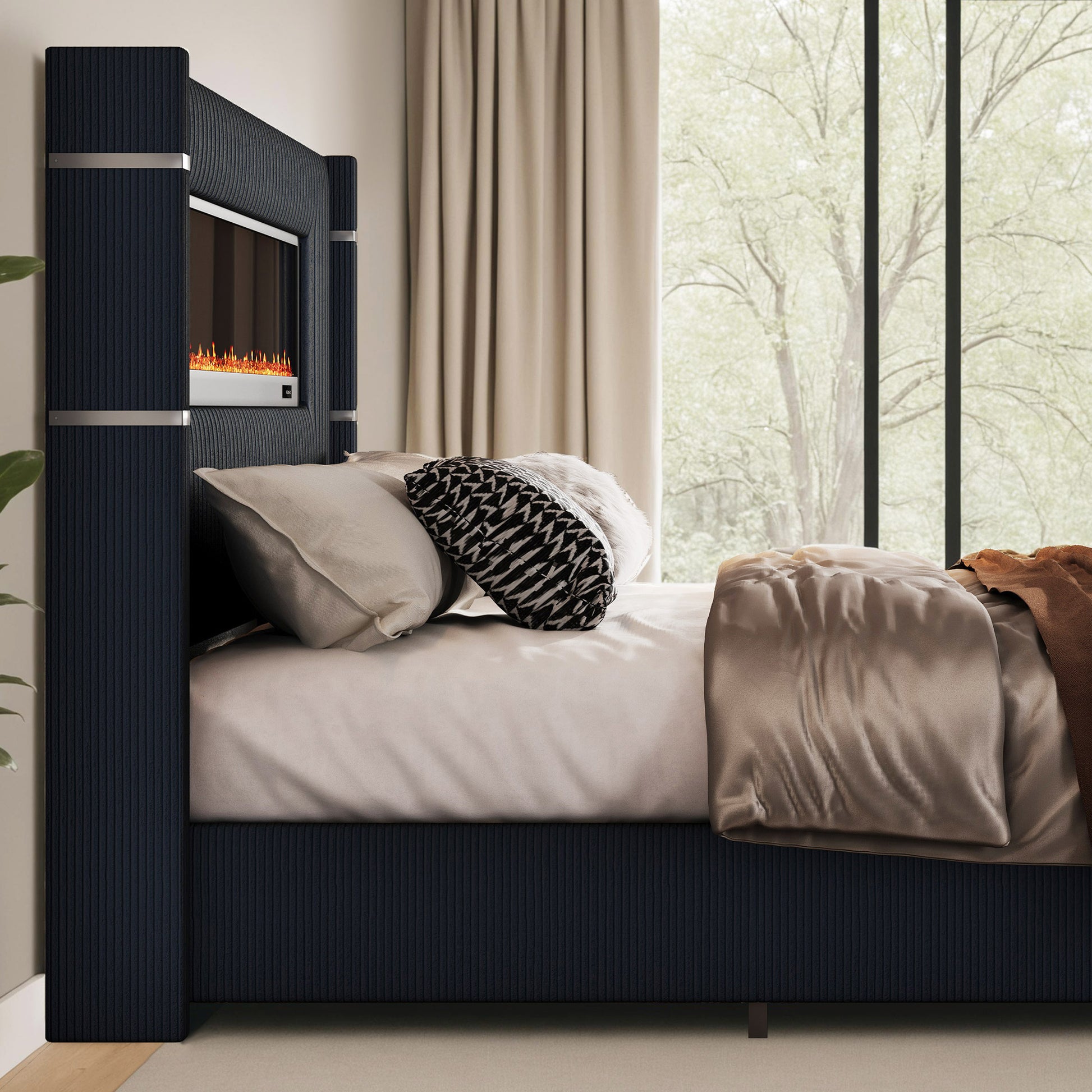 Chambers Bed Frame with Fireplace Amerlife-QH