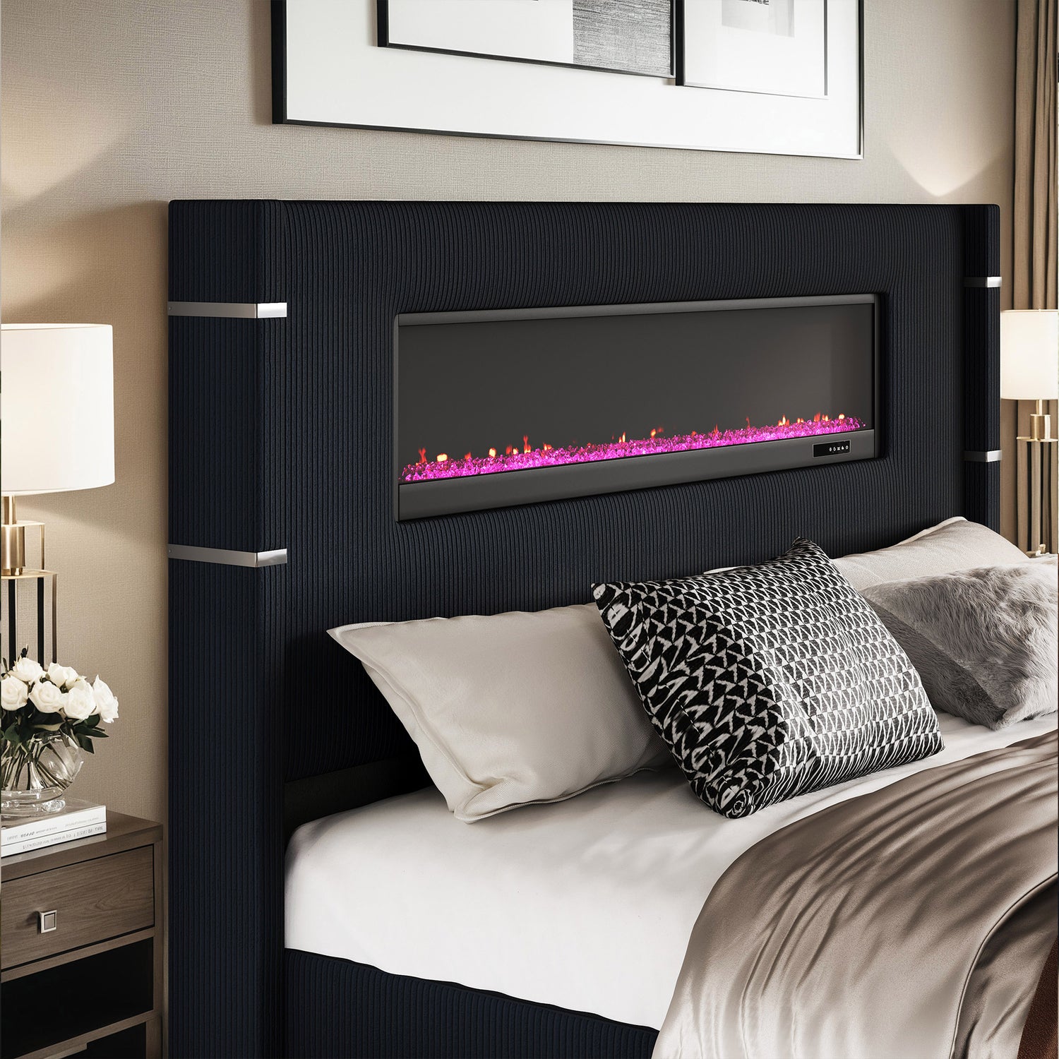 Chambers Bed Frame with Fireplace Amerlife-QH