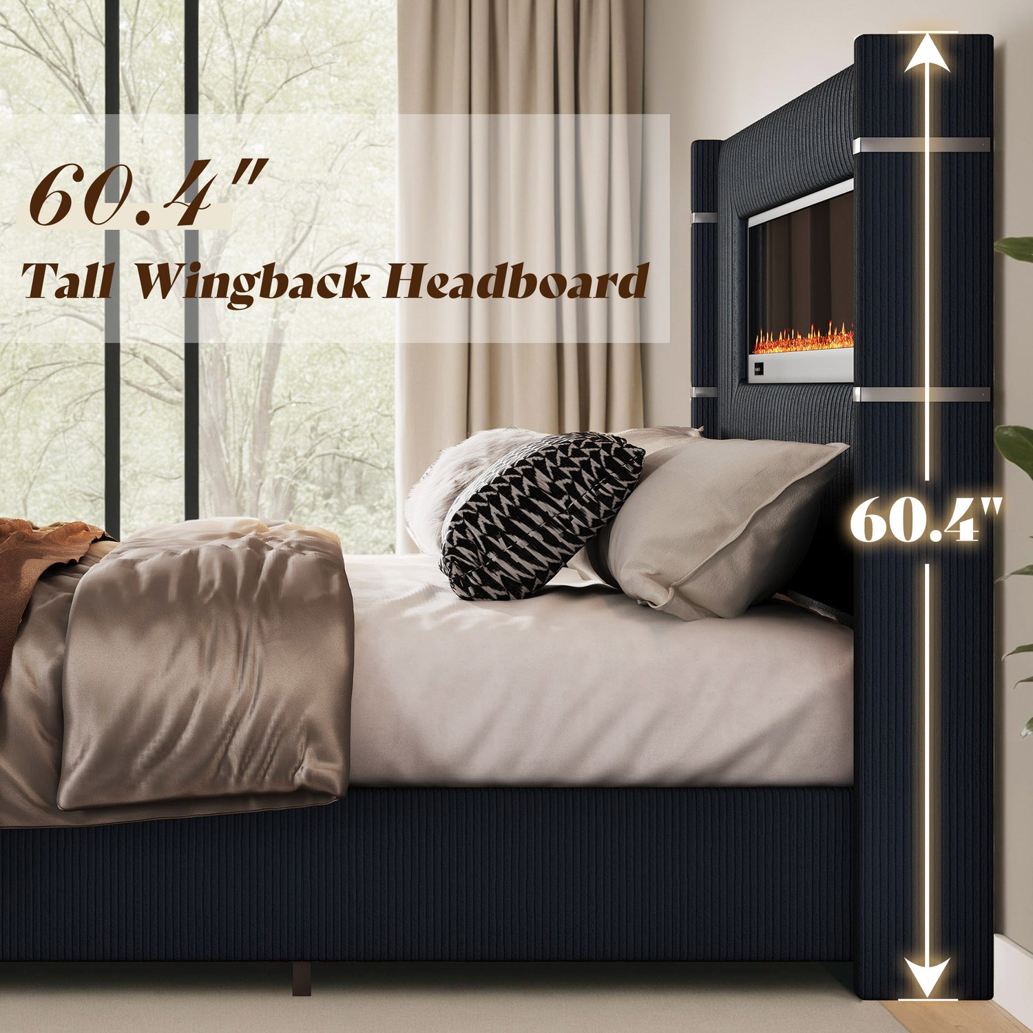Chambers Bed Frame with Fireplace Amerlife-QH