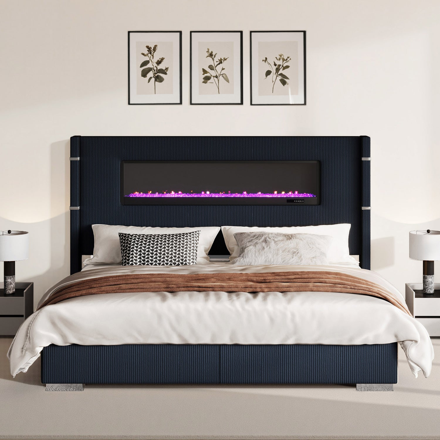 Chambers Bed Frame with Fireplace Amerlife-QH