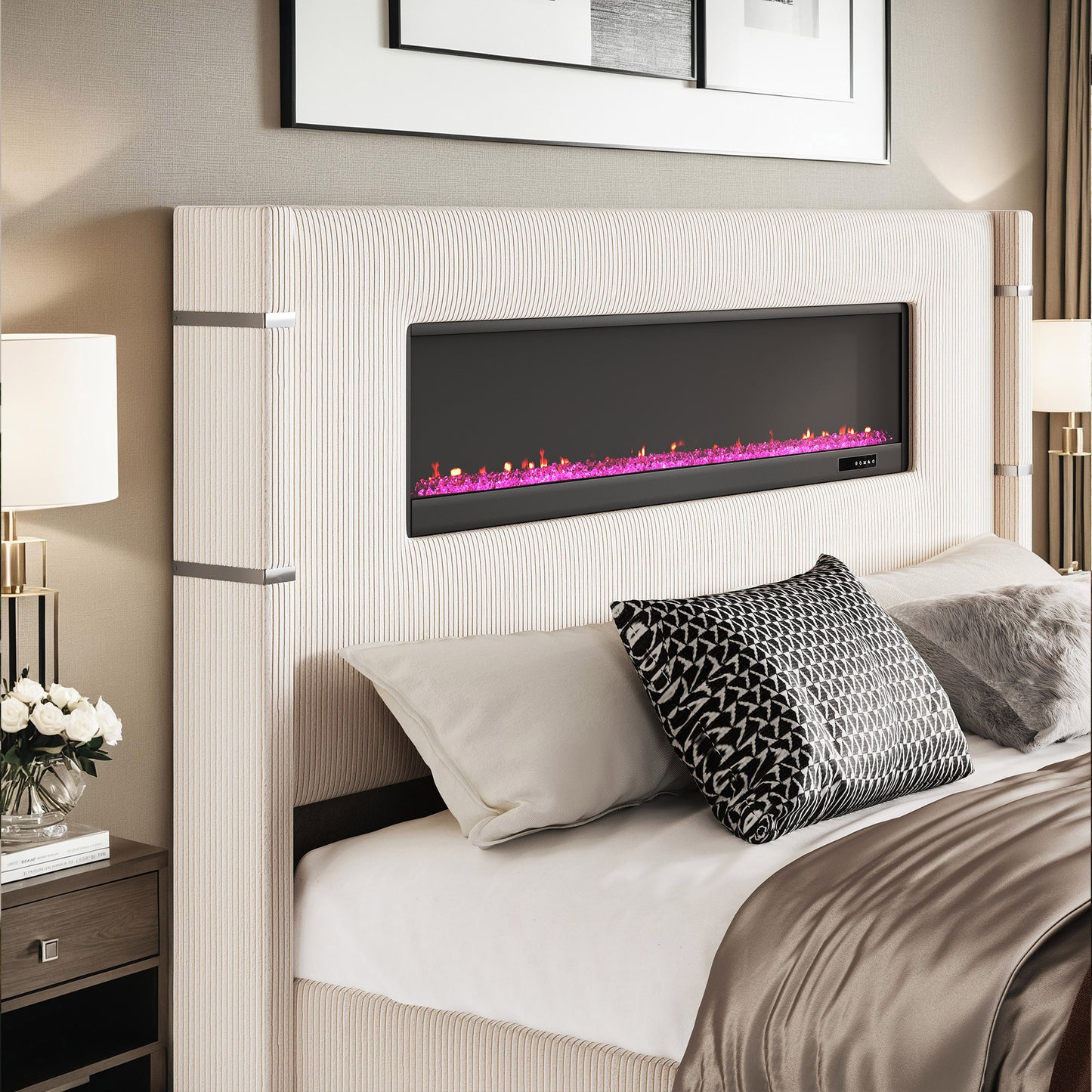 Chambers Bed Frame with Fireplace Amerlife-QM