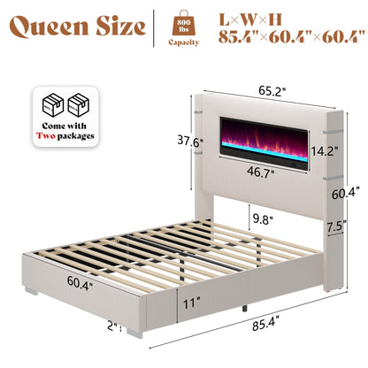 Chambers Bed Frame with Fireplace Amerlife-QM