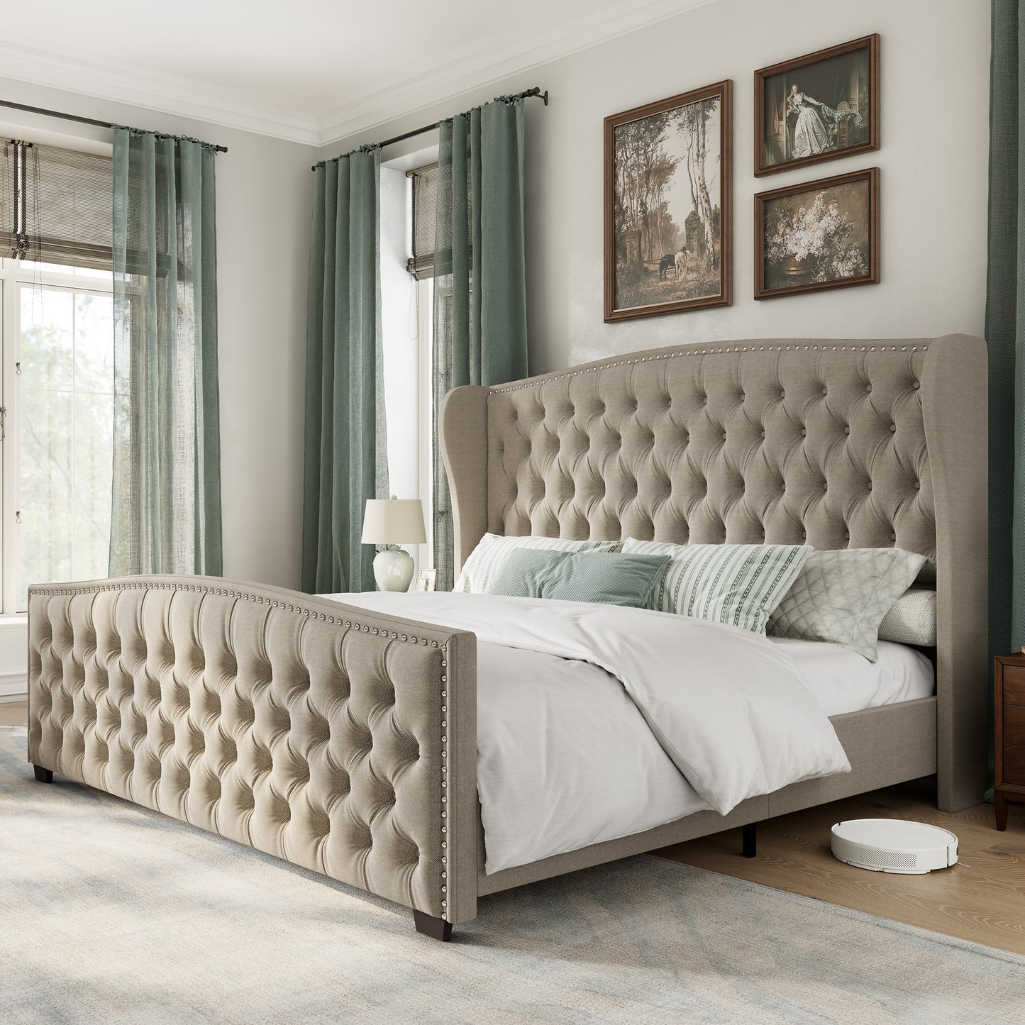 McCarthy King Bed Frame Amerlife Beige