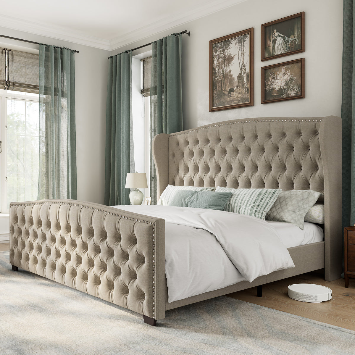 McCarthy Queen Bed Frame Amerlife Beige
