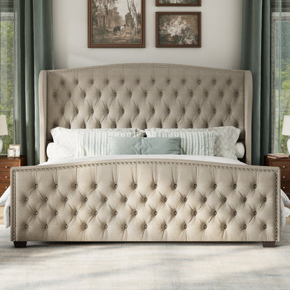 McCarthy Queen Bed Frame Amerlife Beige
