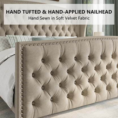McCarthy Queen Bed Frame Amerlife Beige