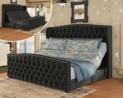Astoria 51"H Adjustable Bed Frame Amerlife Queen / Black