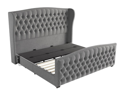 Astoria 51"H Adjustable Bed Frame Amerlife King / Grey
