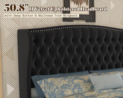 Astoria 51"H Adjustable Bed Frame Amerlife King / Black