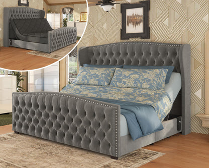 Astoria 51"H Adjustable Bed Frame Amerlife Queen / Grey