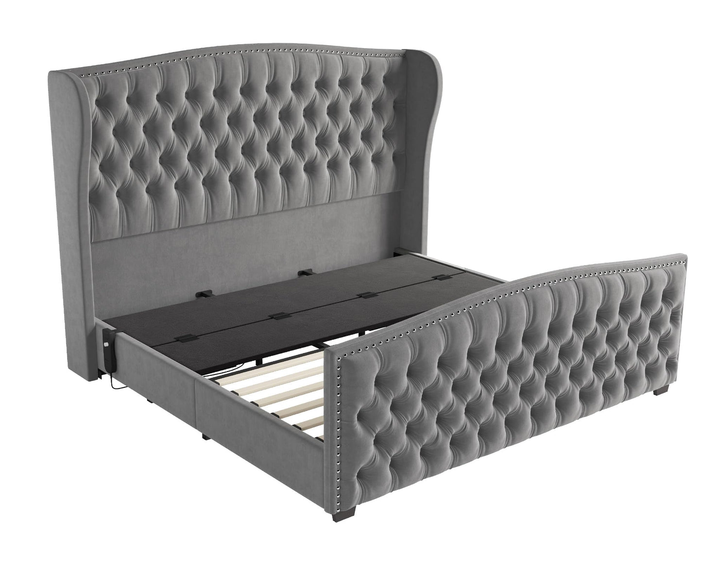 Astoria 51"H Adjustable Bed Frame Amerlife Queen / Grey