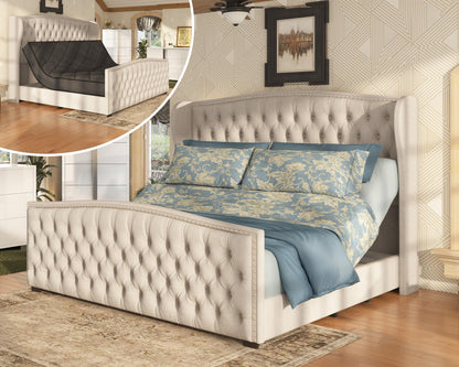 Astoria 51"H Adjustable Bed Frame Amerlife Queen / Cream