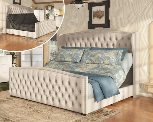 Astoria 51"H Adjustable Bed Frame Amerlife Queen / Cream