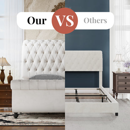 Windsor Sleigh Bed Frame Amerlife-K White