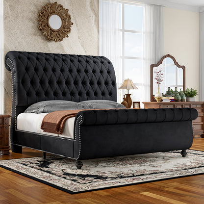 Windsor Sleigh Bed Frame Amerlife-Q Black