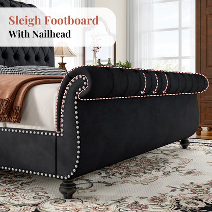 Windsor Sleigh Bed Frame Amerlife-Q Black