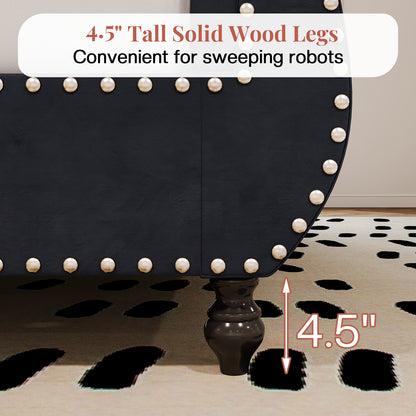 Windsor Sleigh Bed Frame Amerlife-Q Black