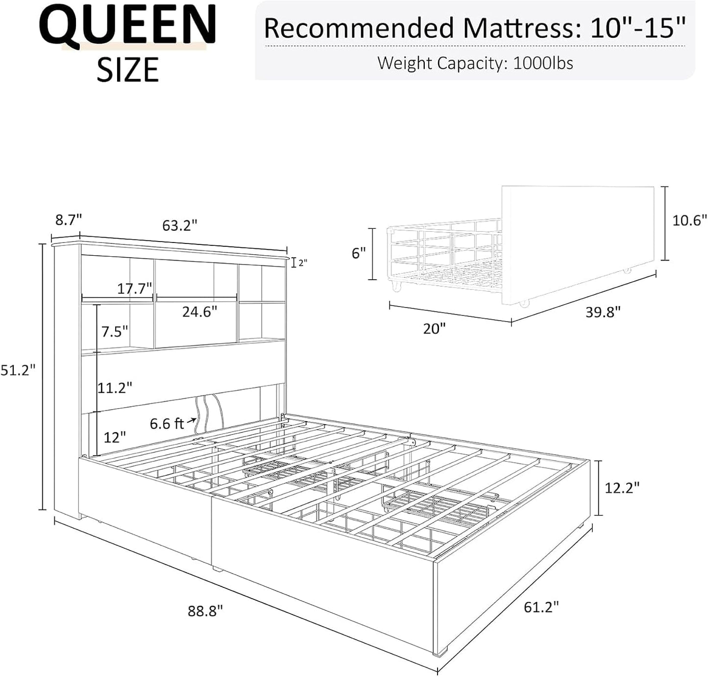 Camden Farmhouse Queen Bed & 5-Drawer Dresser Set Amerlife