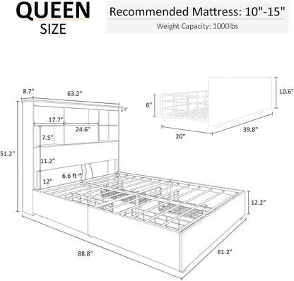 Camden Farmhouse Queen Bed & 5-Drawer Dresser Set Amerlife